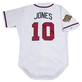 1996 Chipper Jones World Series Game Used & Signed Atlanta Braves Home Jersey (JSA)